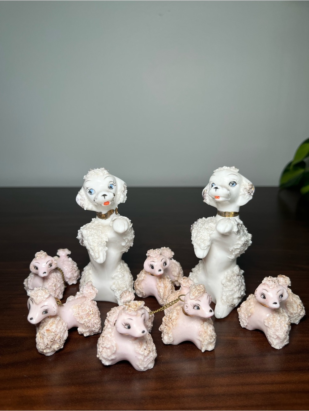 Vintage Spaghetti Poodle Family Made in Japan Mid Century Collectible MCM 50’s